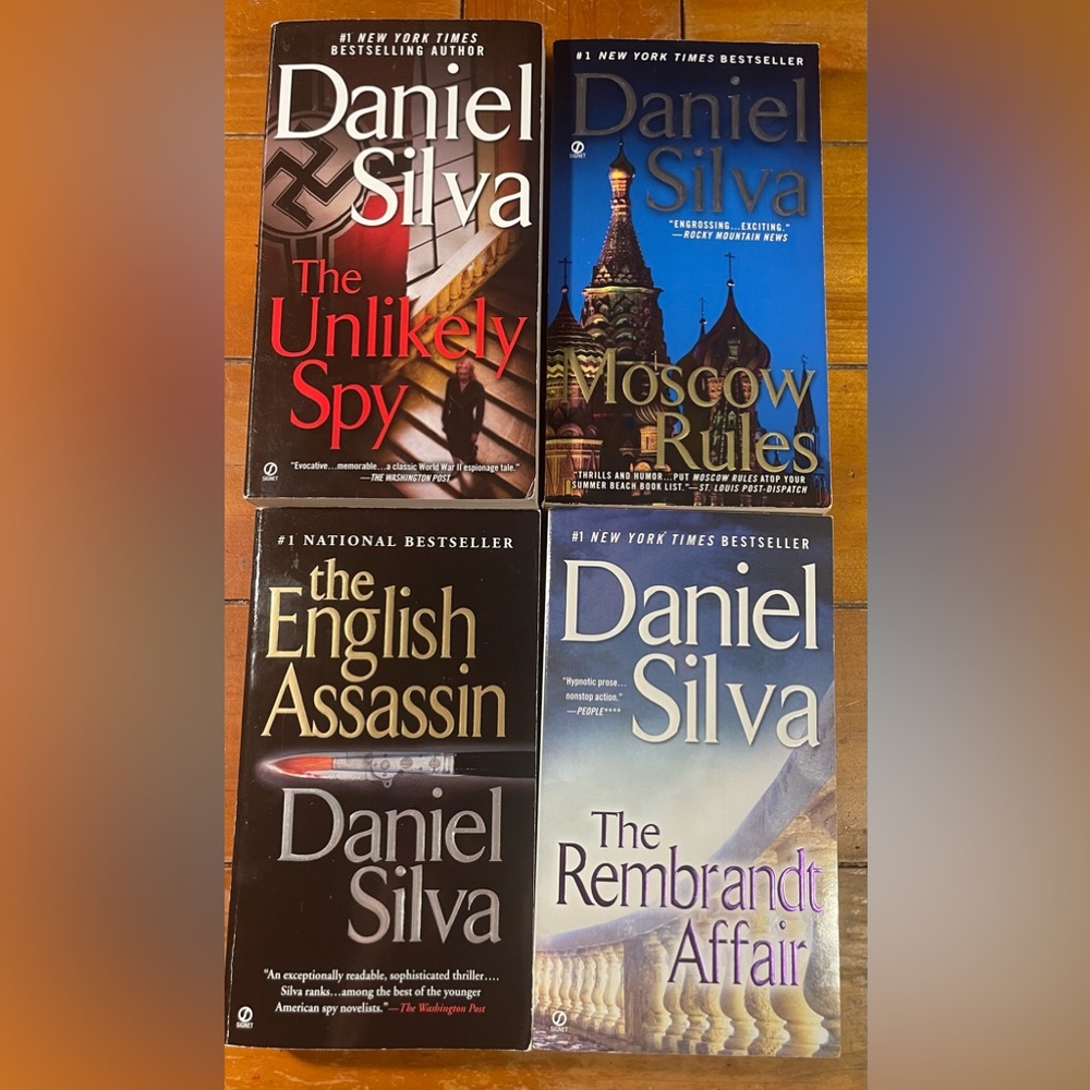 Daniel Silva Spy Thrillers Four Paperback Book Lot